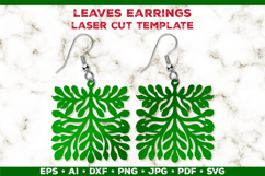 Leaves Earrings Laser Cut SVG Template, Botanical Leaf Earri Product Image 1
