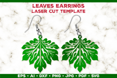 Leaves Earrings Laser Cut SVG Template, Botanical Leaf Earri Product Image 1