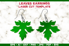 Leaves Earrings Laser Cut SVG Template, Botanical Leaf Earri Product Image 1