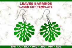 Leaves Earrings Laser Cut SVG Template, Botanical Leaf Earri Product Image 1