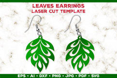 Leaves Earrings Laser Cut SVG Template, Botanical Leaf Earri Product Image 1