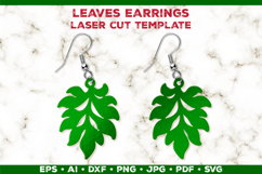 Leaves Earrings Laser Cut SVG Template, Botanical Leaf Earri Product Image 1