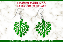Leaves Earrings Laser Cut SVG Template, Botanical Leaf Earri Product Image 1