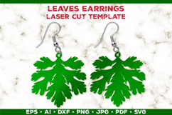 Leaves Earrings Laser Cut SVG Template, Botanical Leaf Earri Product Image 1