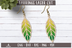 Leaf Earrings SVG Boho Laser Cut design