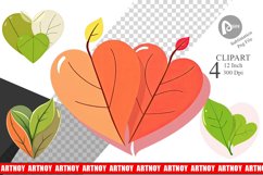 Leaf Heart Clipart Product Image 1