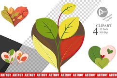 Leaf Heart Clipart Product Image 1