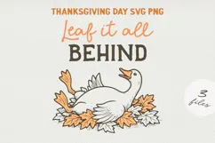 Thanksgiving Goose Quote Clipart | Retro Fall PNG SVG Product Image 1