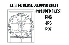 Leaf Me Alone Autumn Fall Coloring Sheet Product Image 1