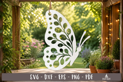 Leaf Pattern Butterfly SVG Laser Cut Ornament