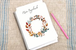 Watercolor Boho Leaf Wreath Floral Clipart Bundle Product Image 4