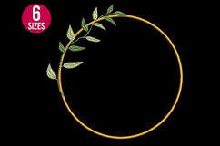 Leaf Wreath Frame Machine Embroidery Design - 6 sizes Product Image 2