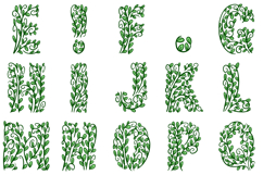 Leafy Garden Font Spring Floral Vine Lettering ABC PNG JPG Product Image 3