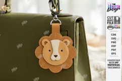 Leather Animal Keychain Bag Tag Laser Cut | Lion Laser | CNC Product Image 1