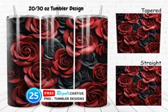 Leather Red Rose Flowers 20/30oz Tumbler, BONUS 25 Tumbler Product Image 1