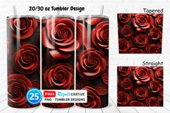 Leather Red Rose Flowers 20/30oz Tumbler, BONUS 25 Tumbler Product Image 1