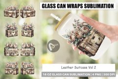 Glass Can Leather Suitcase Product Image 1