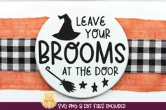 Halloween Sign SVG | Leave Your Brooms At The Door Product Image 1