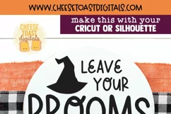 Halloween Sign SVG | Leave Your Brooms At The Door Product Image 2