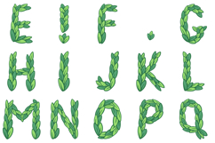 Leaves Alphabet Lettering Font Leaf Floral ABC SVG PNG Product Image 3