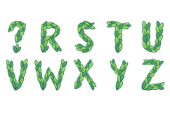 Leaves Alphabet Lettering Font Leaf Floral ABC SVG PNG Product Image 4