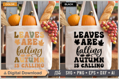 Leaves Are Falling Autumn Is Calling SVG | Fall Retro SVG Product Image 2