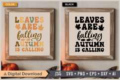 Leaves Are Falling Autumn Is Calling SVG | Fall Retro SVG Product Image 5