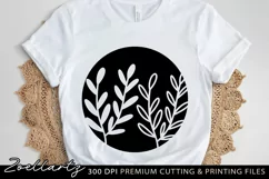 Leaves Branches SVG PNG EPS DXF Farmhouse Home Round Sign Product Image 4