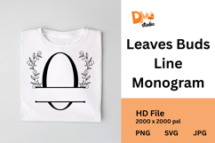 Leaves Buds Line Monogram - Graceful Style Product Image 1