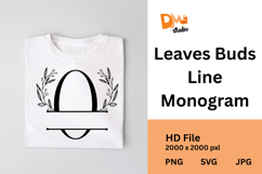 Leaves Buds Line Monogram Product Image 1