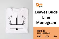 Leaves Buds Line Monogram - Graceful Style Product Image 1