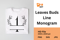 Leaves Buds Line Monogram Product Image 1