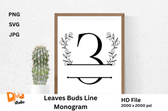 Leaves Buds Line Monogram - Graceful Style Product Image 1