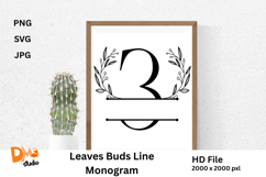 Leaves Buds Line Monogram Product Image 1