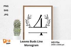 Leaves Buds Line Monogram Product Image 1