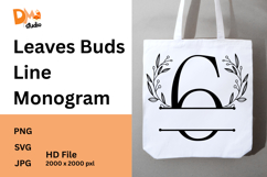 Leaves Buds Line Monogram Product Image 1