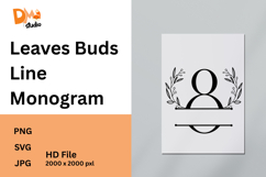 Leaves Buds Line Monogram Product Image 1