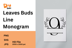 Leaves Buds Line Monogram Product Image 1