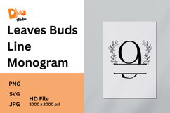Leaves Buds Line Monogram - Graceful Style Product Image 1