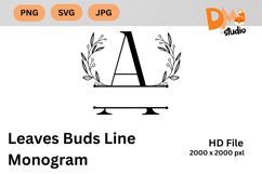 Leaves Buds Line Monogram Product Image 1