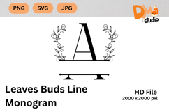Leaves Buds Line Monogram - Graceful Style Product Image 1