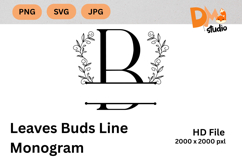 Leaves Buds Line Monogram - Graceful Style Product Image 1