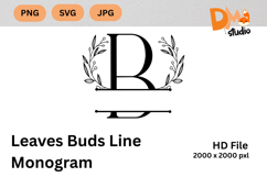 Leaves Buds Line Monogram Product Image 1