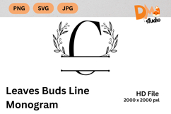 Leaves Buds Line Monogram Product Image 1