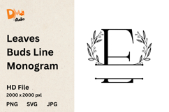 Leaves Buds Line Monogram Product Image 1