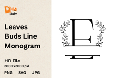 Leaves Buds Line Monogram - Graceful Style Product Image 1