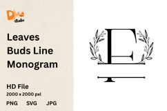 Leaves Buds Line Monogram Product Image 1