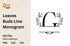 Leaves Buds Line Monogram Product Image 1