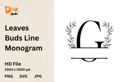 Leaves Buds Line Monogram - Graceful Style Product Image 1
