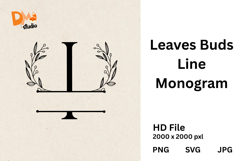 Leaves Buds Line Monogram Product Image 1